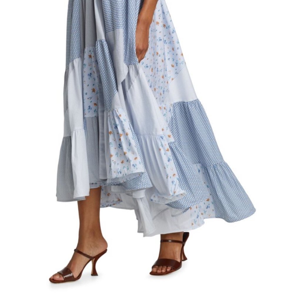 Silvia Tcherassi Harmony Patch Work Midi Dress Si… - image 7